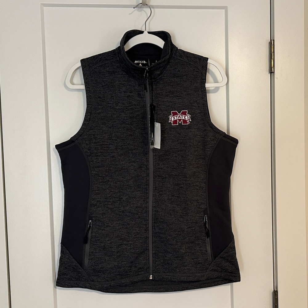 Antigua Black and Gray Women's Vest